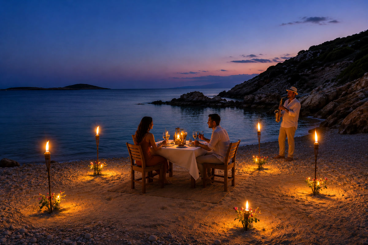 Romantic Dinner on a Secret Beach