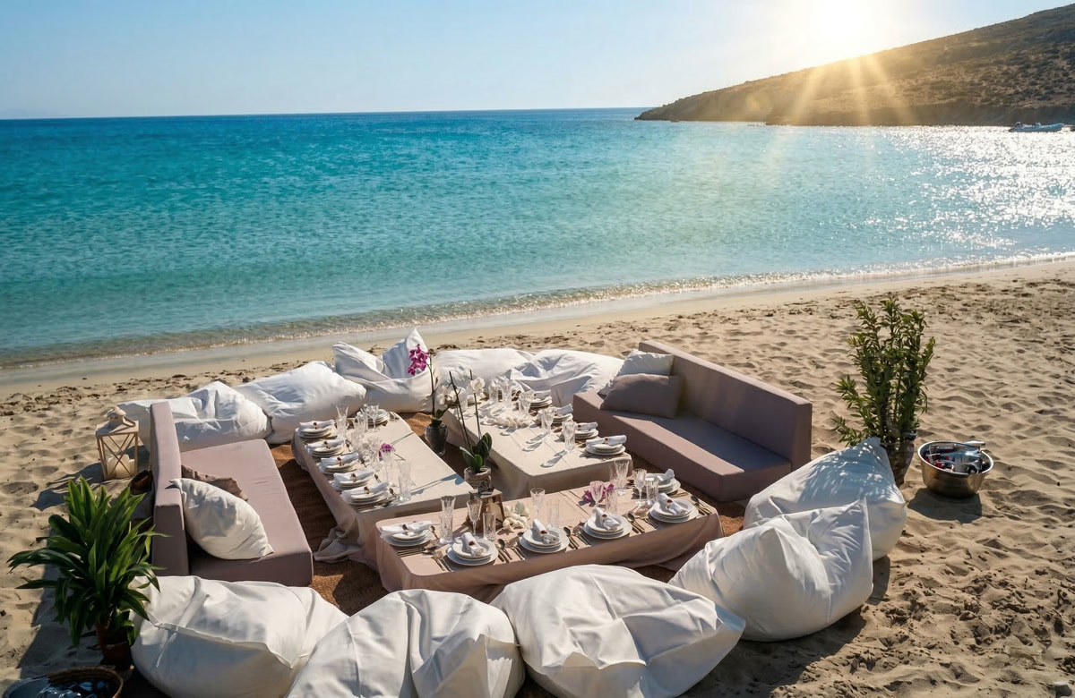 Food Feast on a Secret Beach