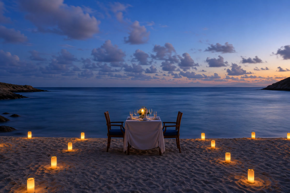 Romantic Dinner on a Secret Beach