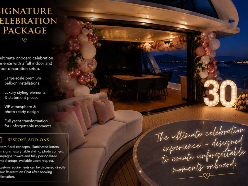 Signature Celebration Package — Velvet Yachts